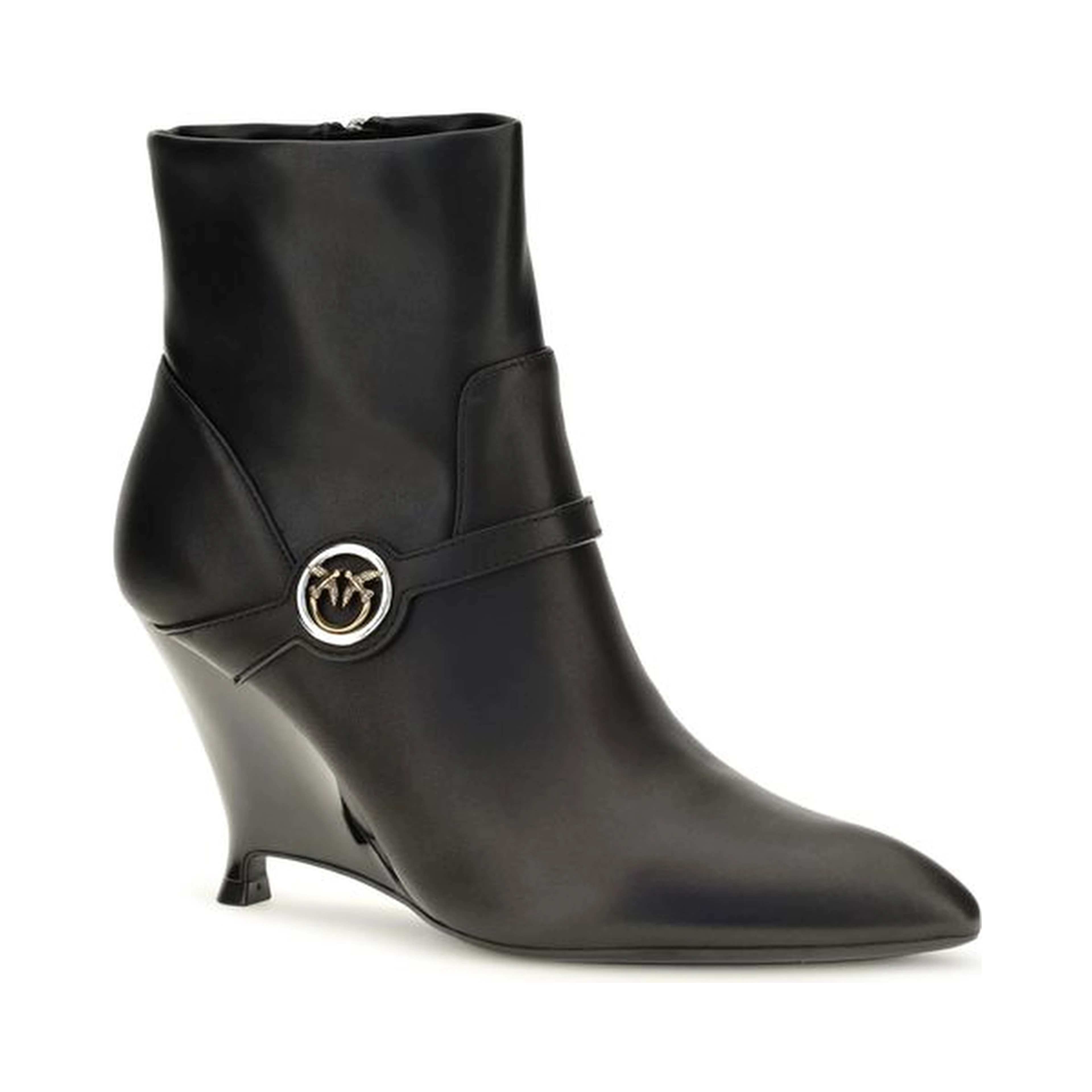 Black Calf Leather Bos Taurus Ankle Boots