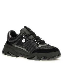 Black Calf Leather Bos Taurus Chunky Sneakers
