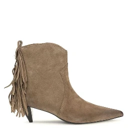 Beige Calf Leather Bos Taurus Ankle Boots