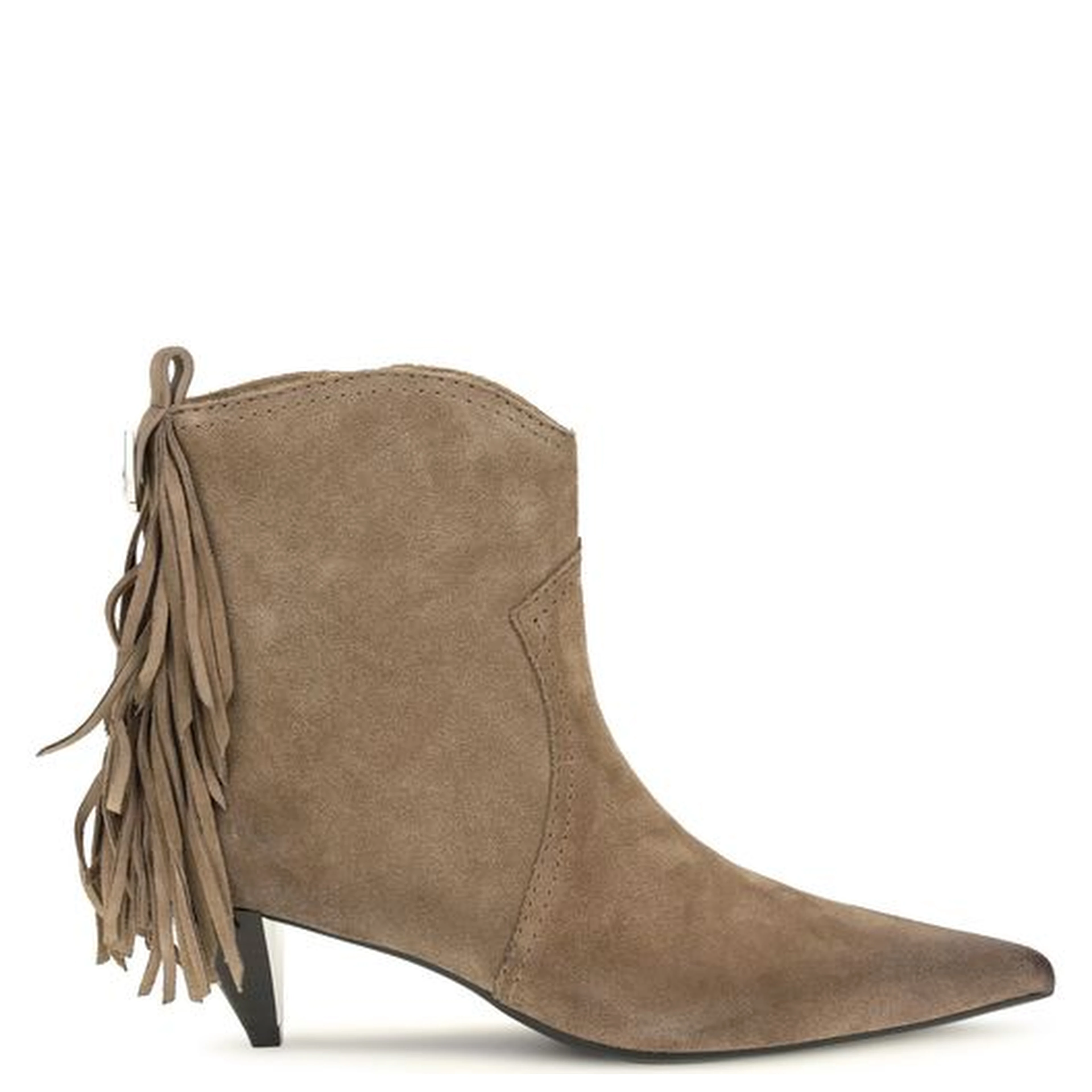 Beige Calf Leather Bos Taurus Ankle Boots