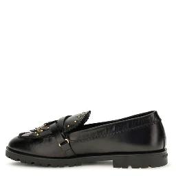 Black Calf Leather Bos Taurus Slip-On Loafers