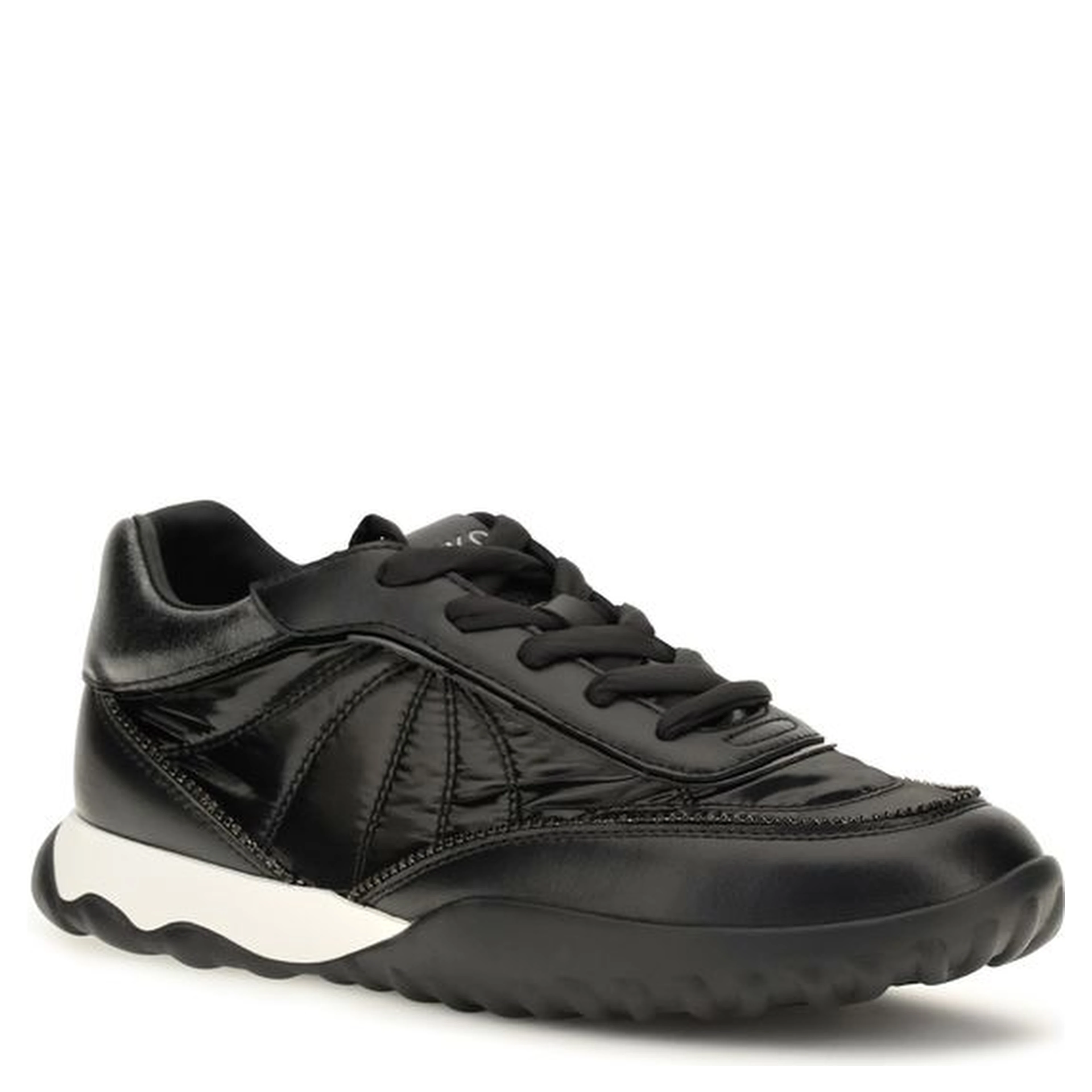 Black Fabric Low Top Sneakers