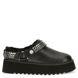 Black Calf Leather Bos Taurus Clogs