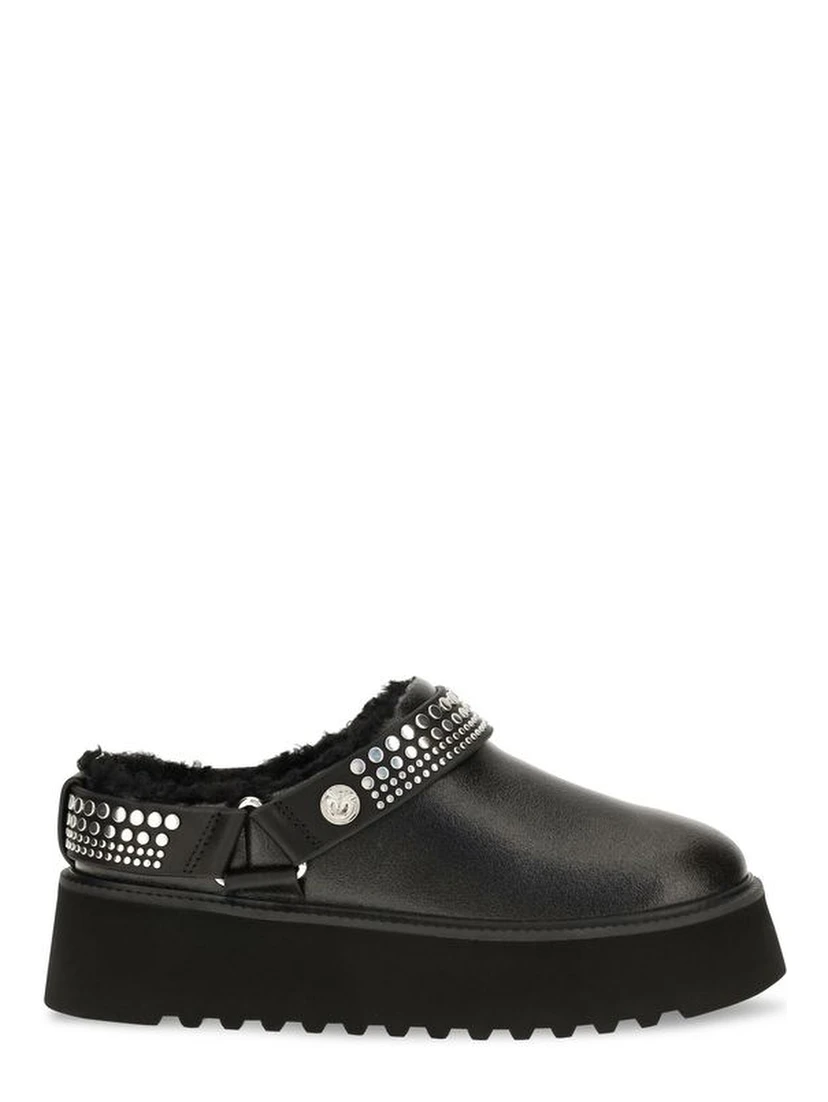Black Calf Leather Bos Taurus Clogs