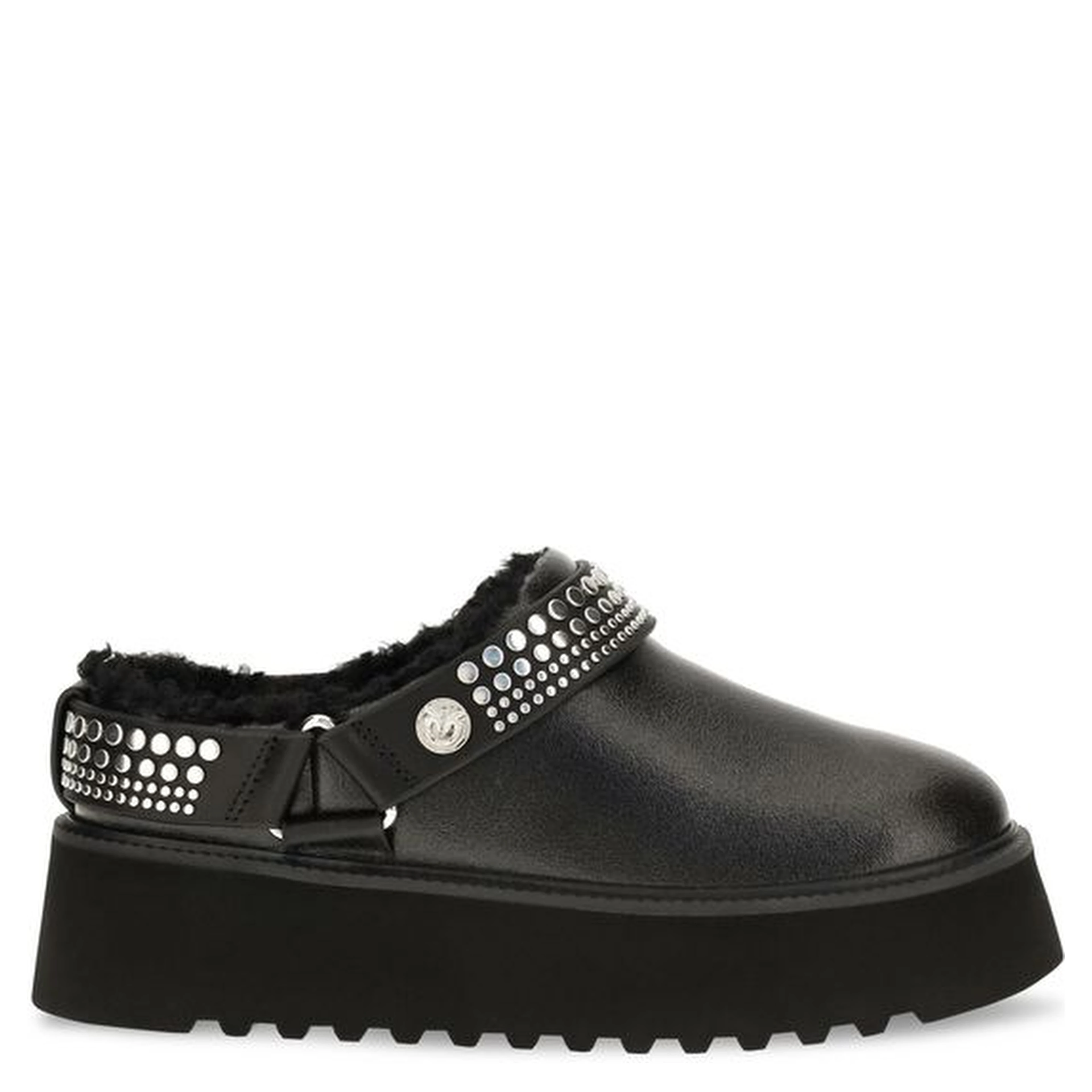 Black Calf Leather Bos Taurus Clogs