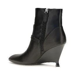 Black Calf Leather Bos Taurus Ankle Boots