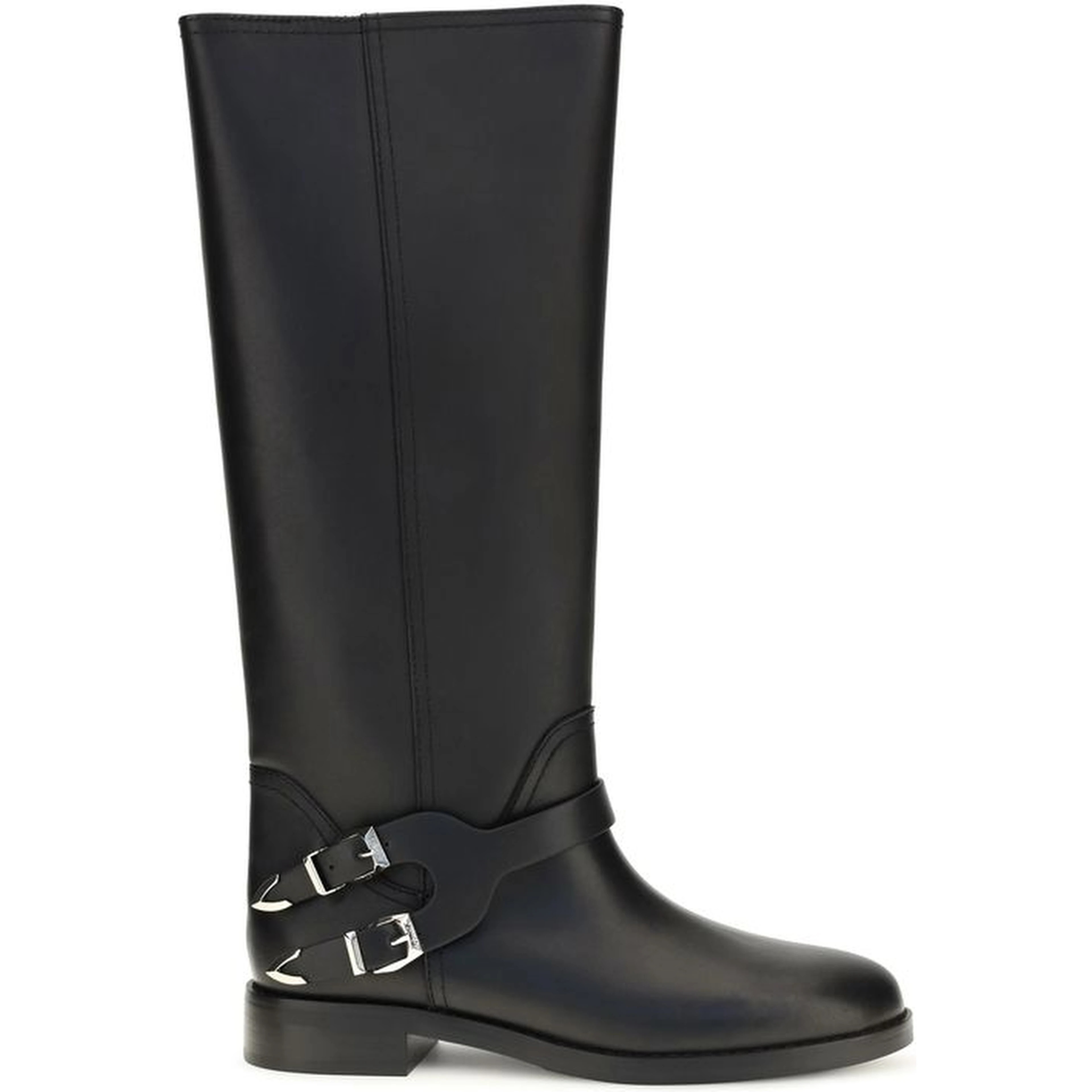 Black Calf Leather Bos Taurus Flat Boots