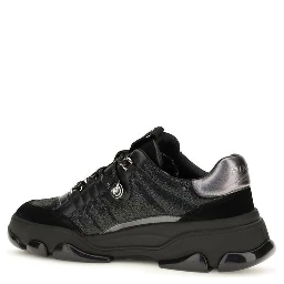 Black Calf Leather Bos Taurus Chunky Sneakers