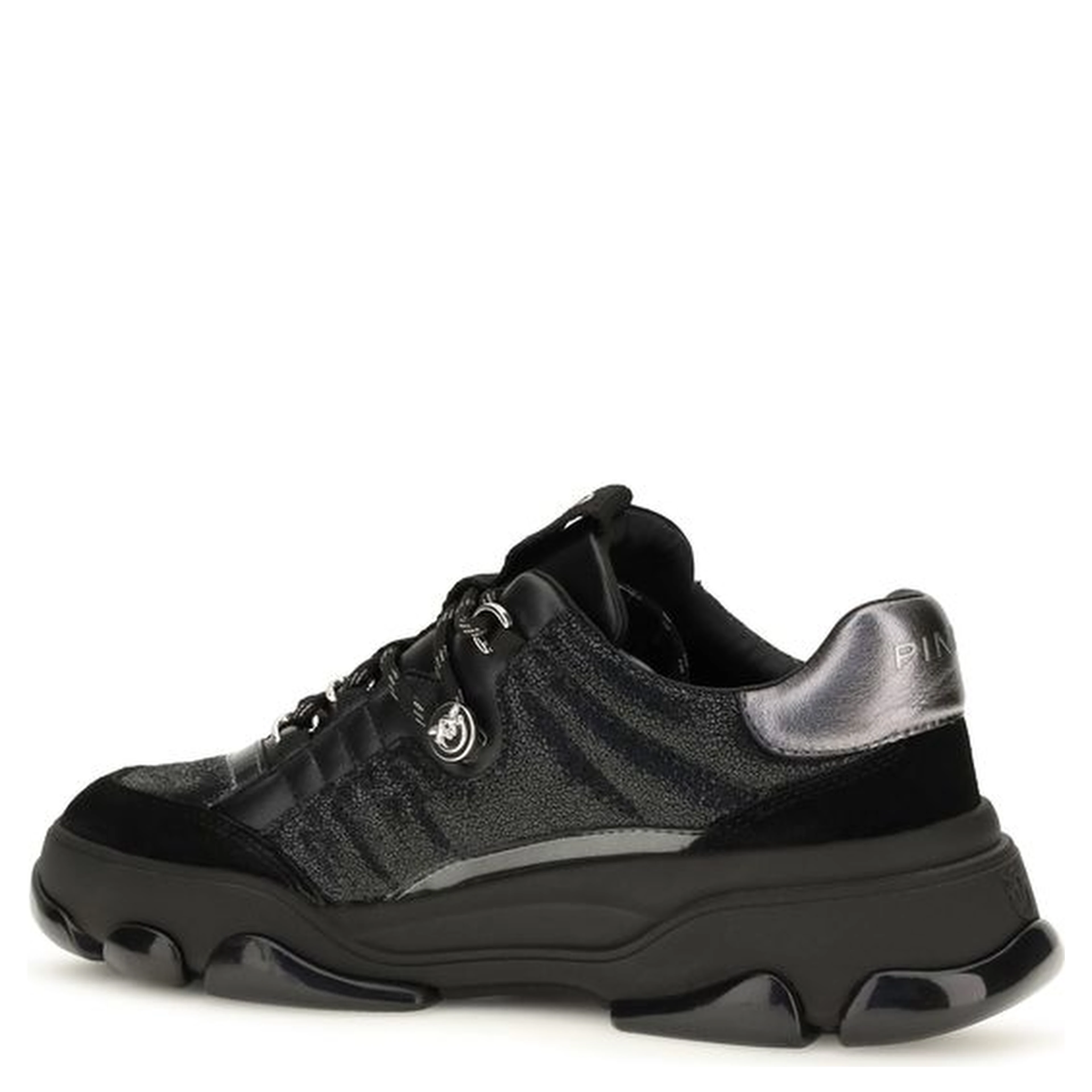 Black Calf Leather Bos Taurus Chunky Sneakers