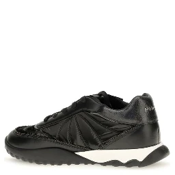 Black Fabric Low Top Sneakers