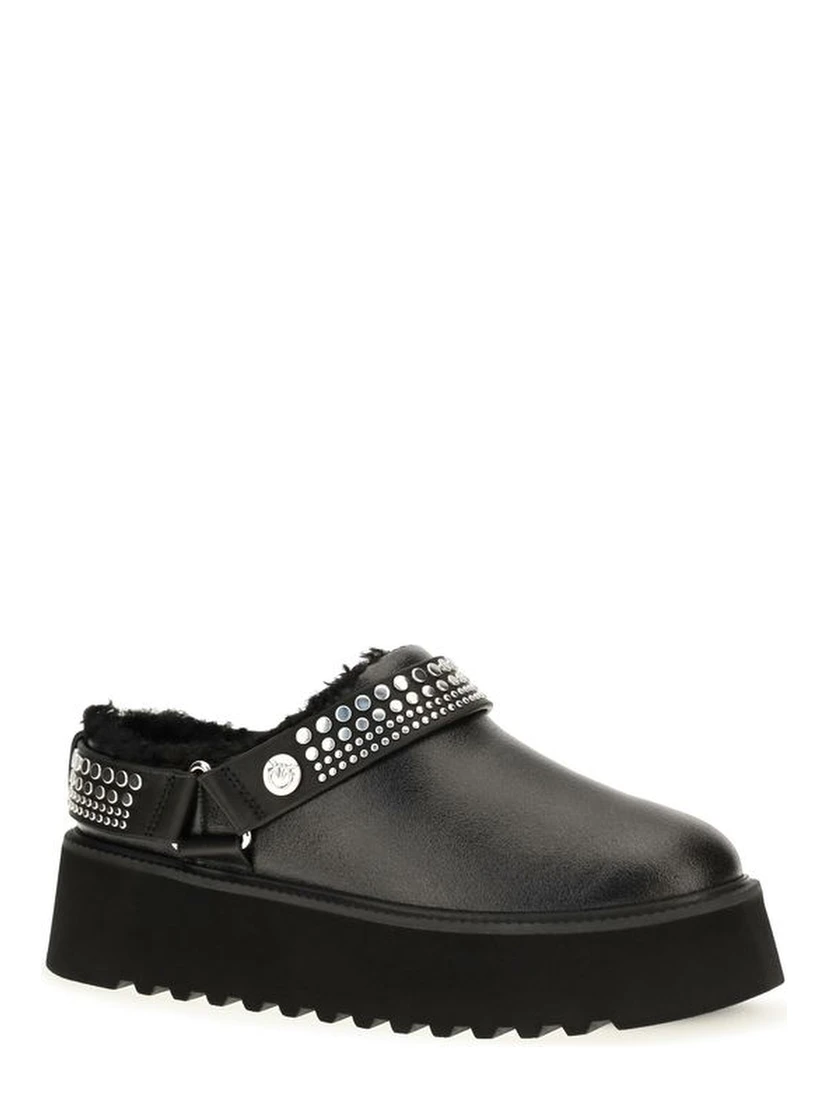 Black Calf Leather Bos Taurus Clogs