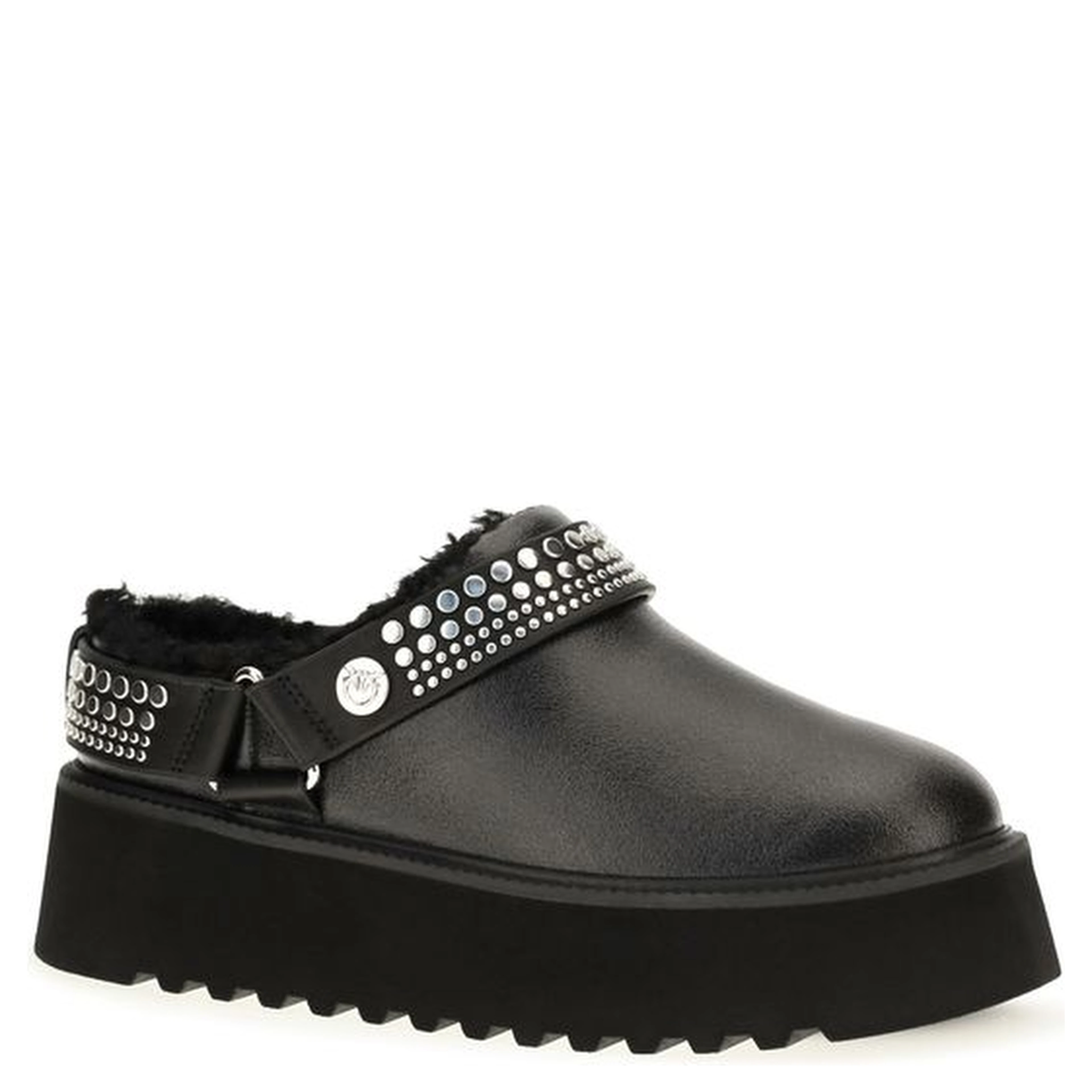 Black Calf Leather Bos Taurus Clogs