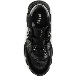 Black Calf Leather Bos Taurus Chunky Sneakers