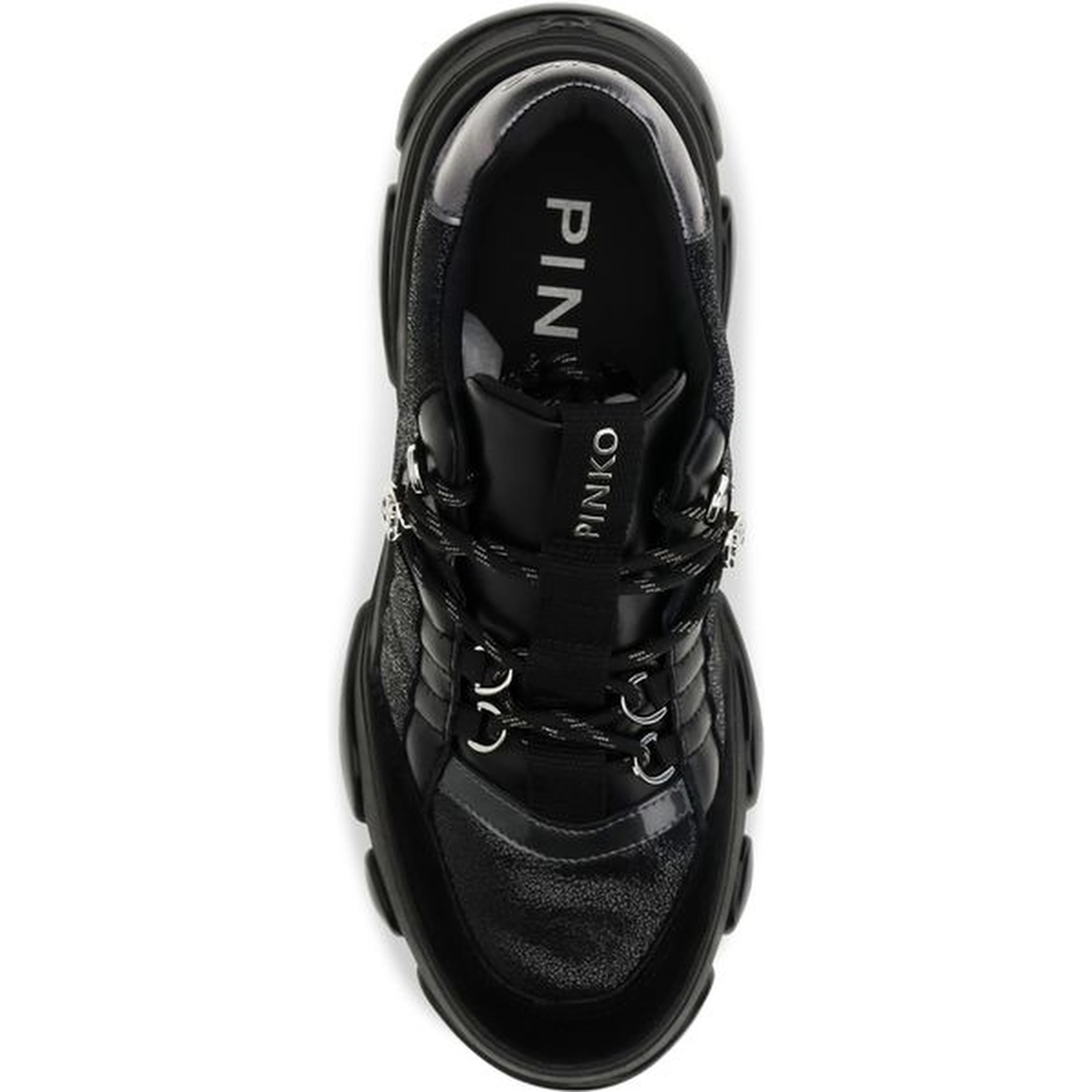 Black Calf Leather Bos Taurus Chunky Sneakers
