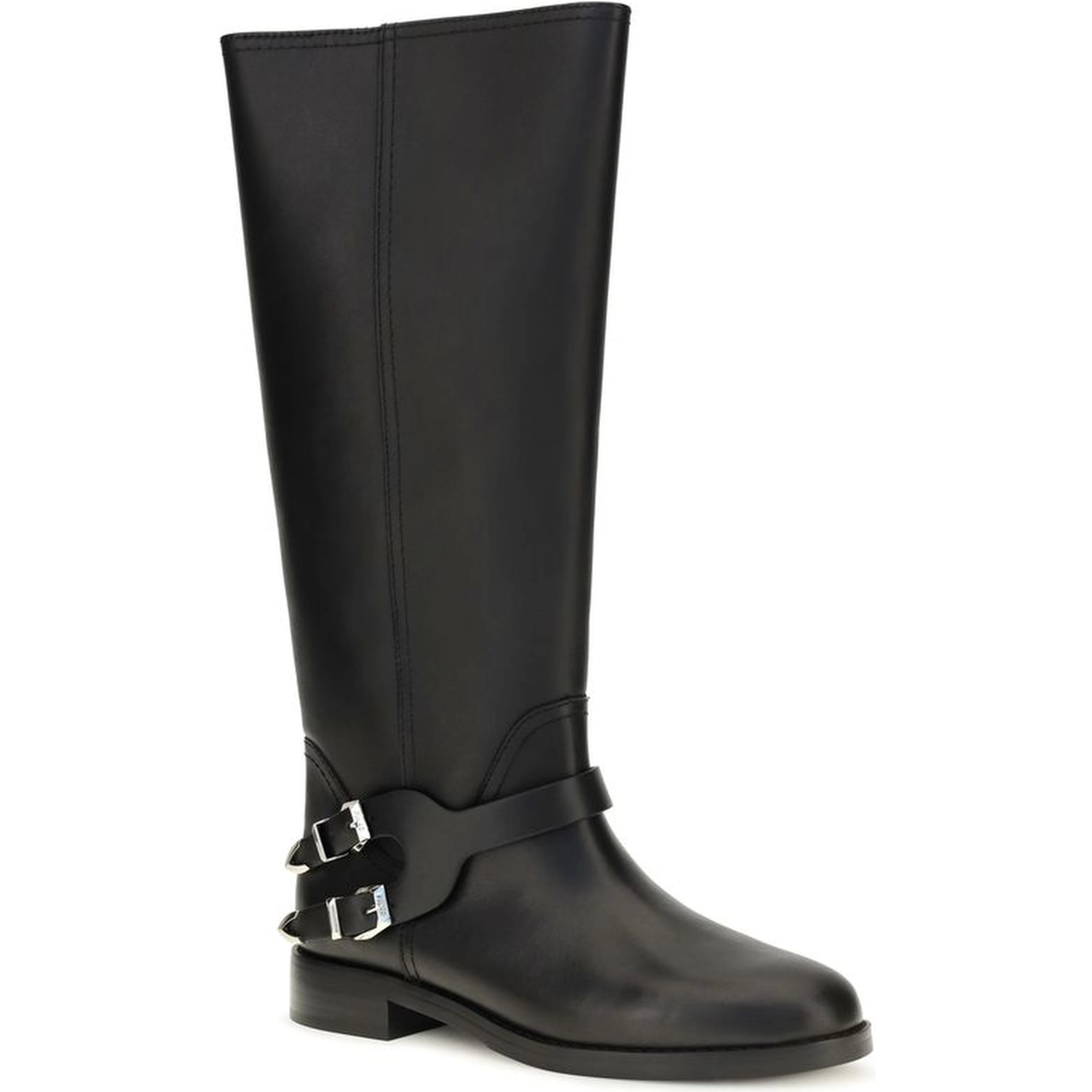 Black Calf Leather Bos Taurus Flat Boots