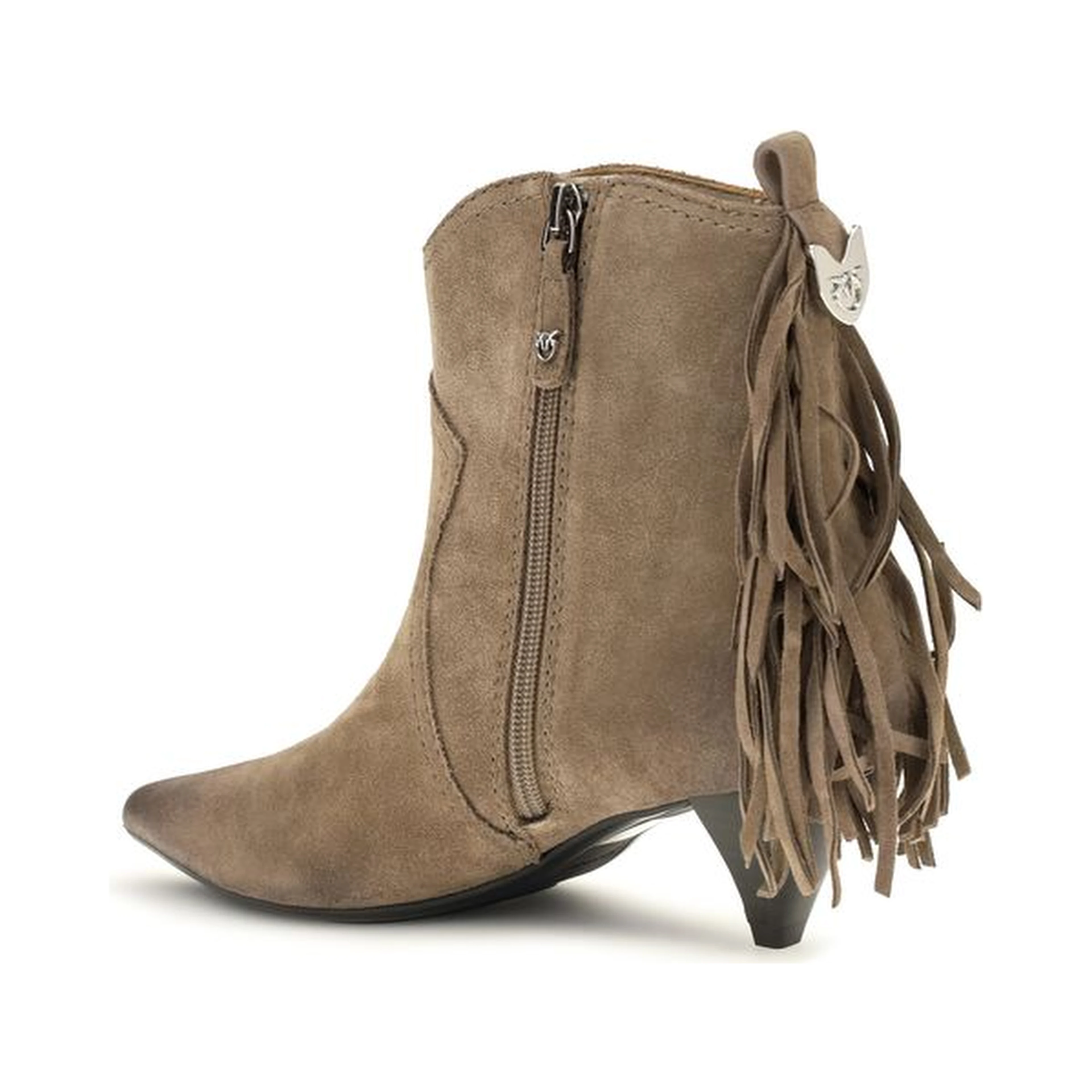 Beige Calf Leather Bos Taurus Ankle Boots