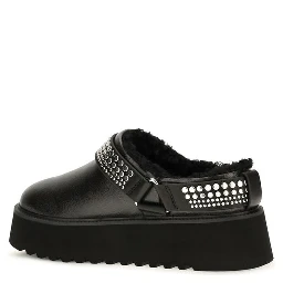 Black Calf Leather Bos Taurus Clogs