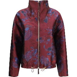 Bordeaux Polyester Full-Length Jacket