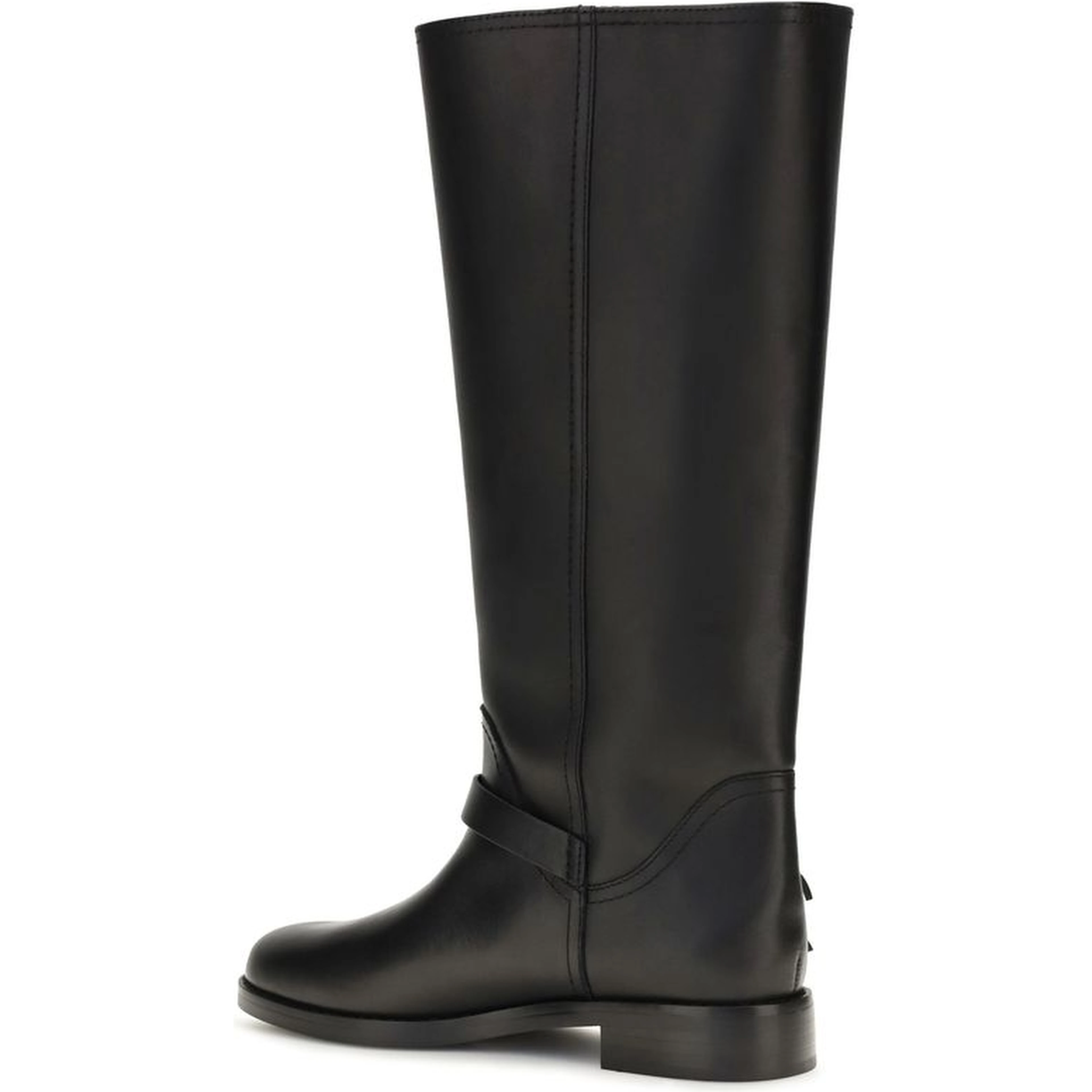 Black Calf Leather Bos Taurus Flat Boots