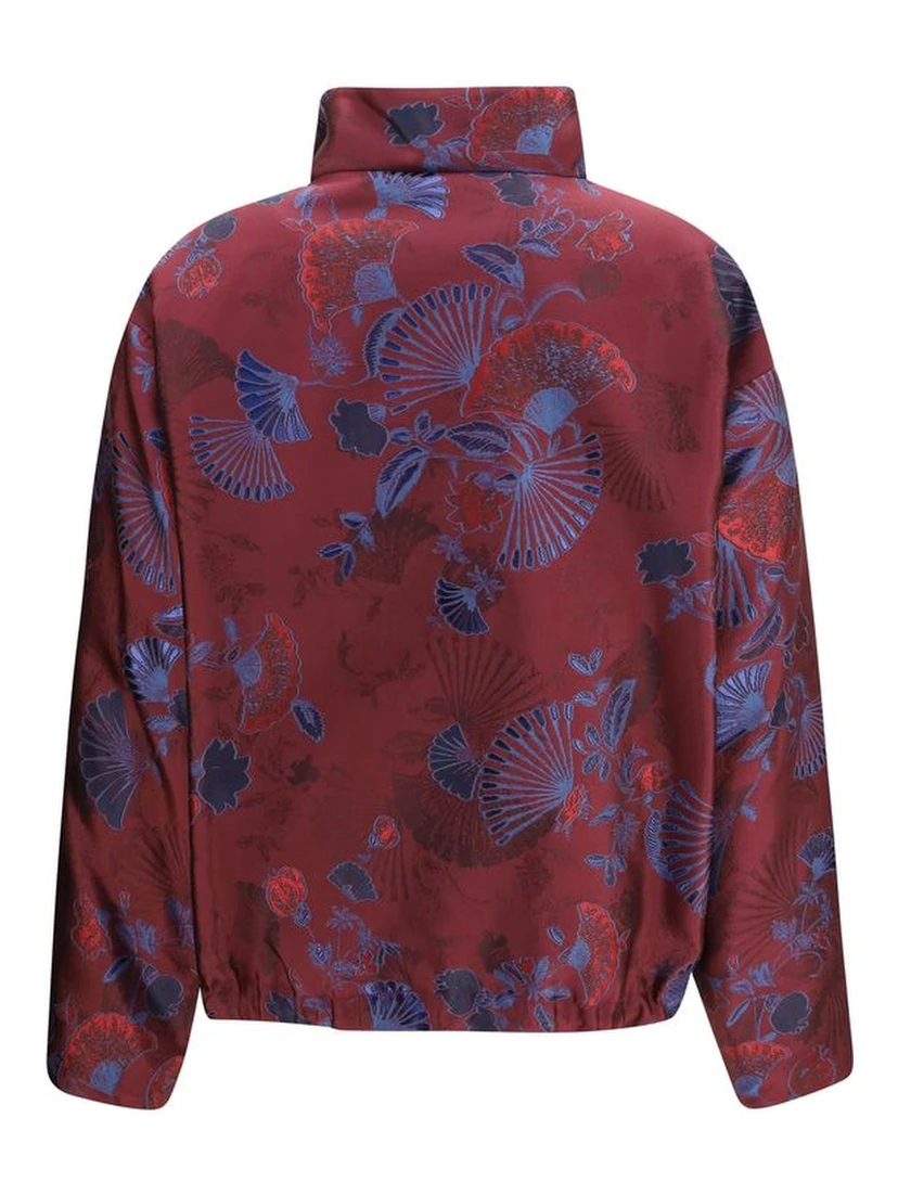 Bordeaux Polyester Full-Length Jacket