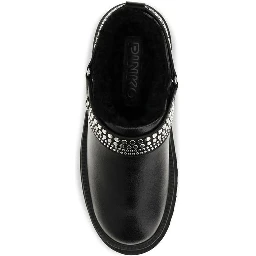 Black Calf Leather Bos Taurus Clogs