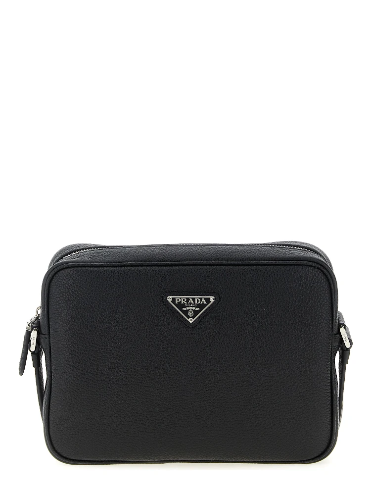 Black Calfskin Crossbody Bag