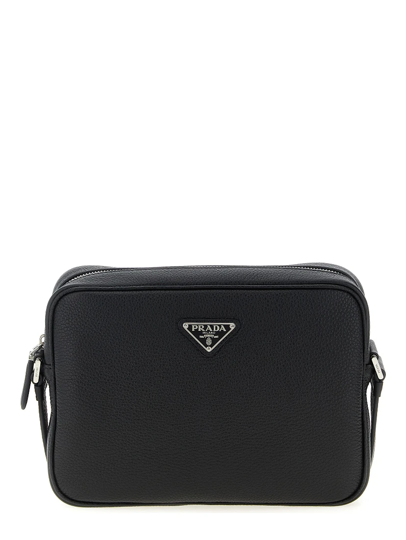 Black Calfskin Crossbody Bag