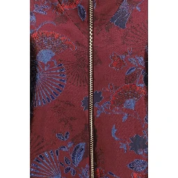 Bordeaux Polyester Full-Length Jacket