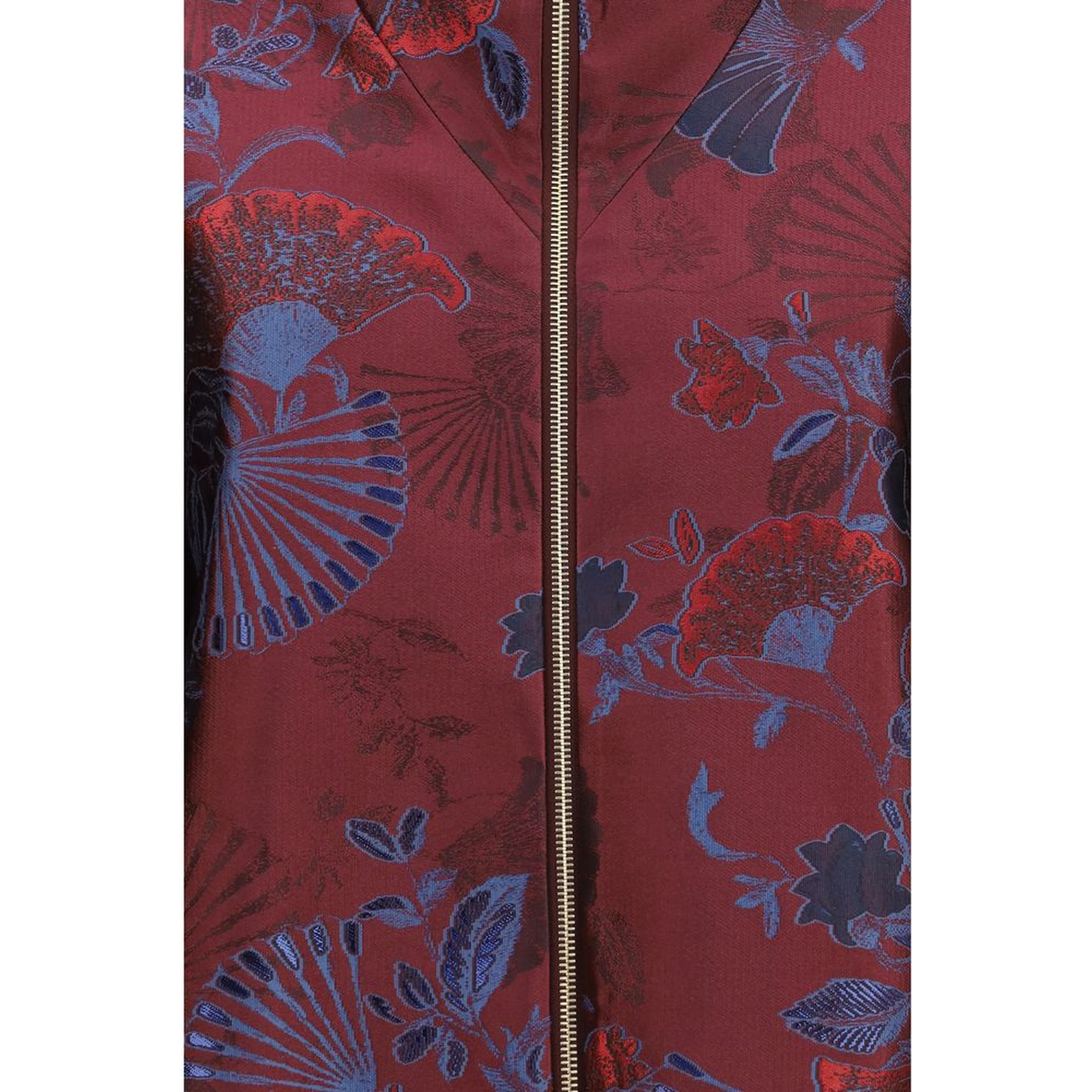 Bordeaux Polyester Full-Length Jacket