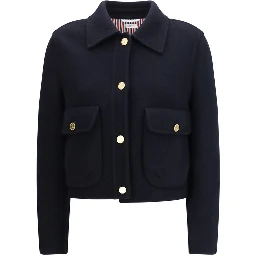 Blue Wool Oves Aries Full-Length Jacket
