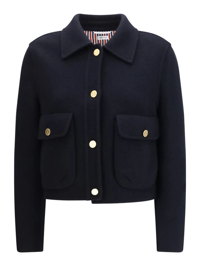 Blue Wool Oves Aries Full-Length Jacket