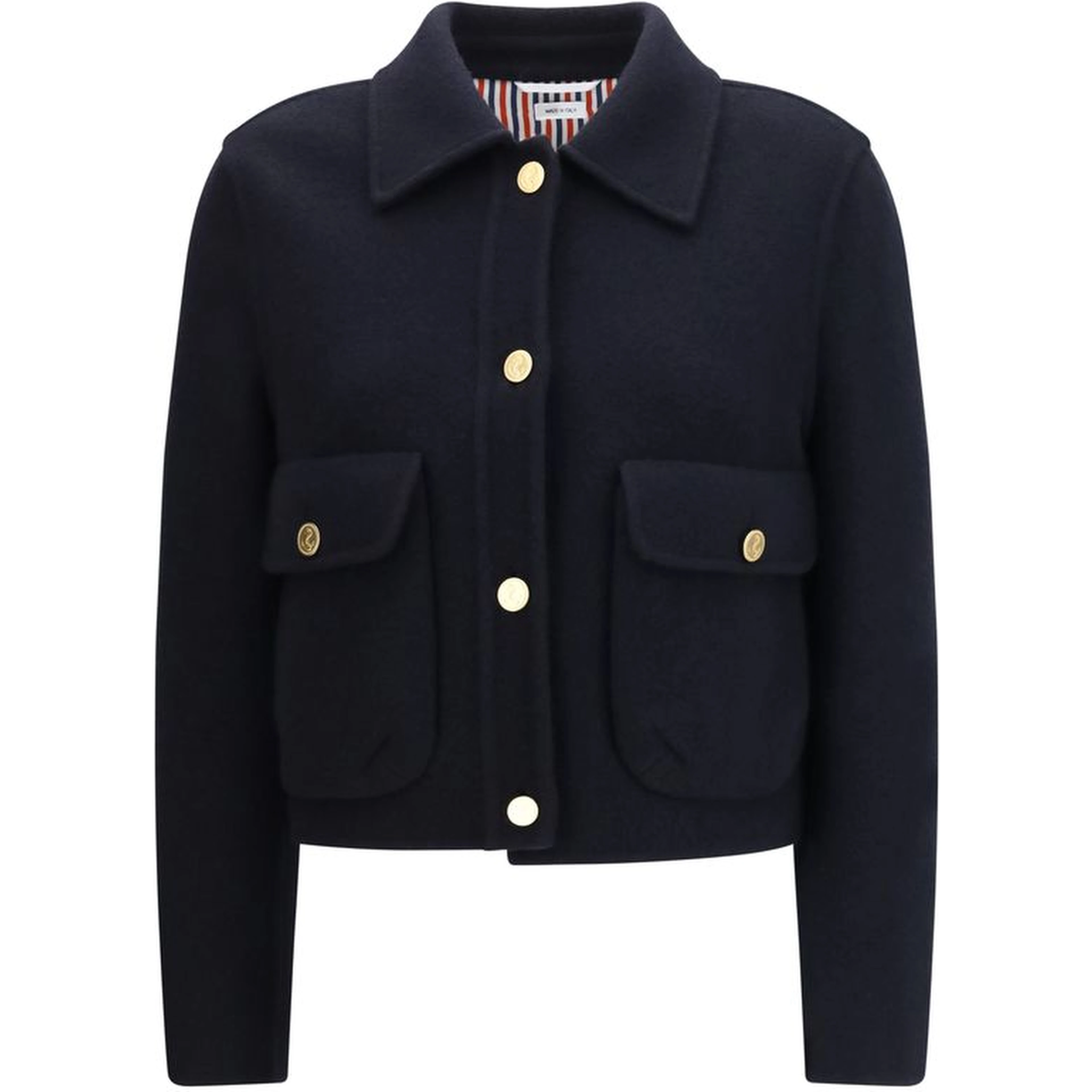 Blue Wool Oves Aries Full-Length Jacket