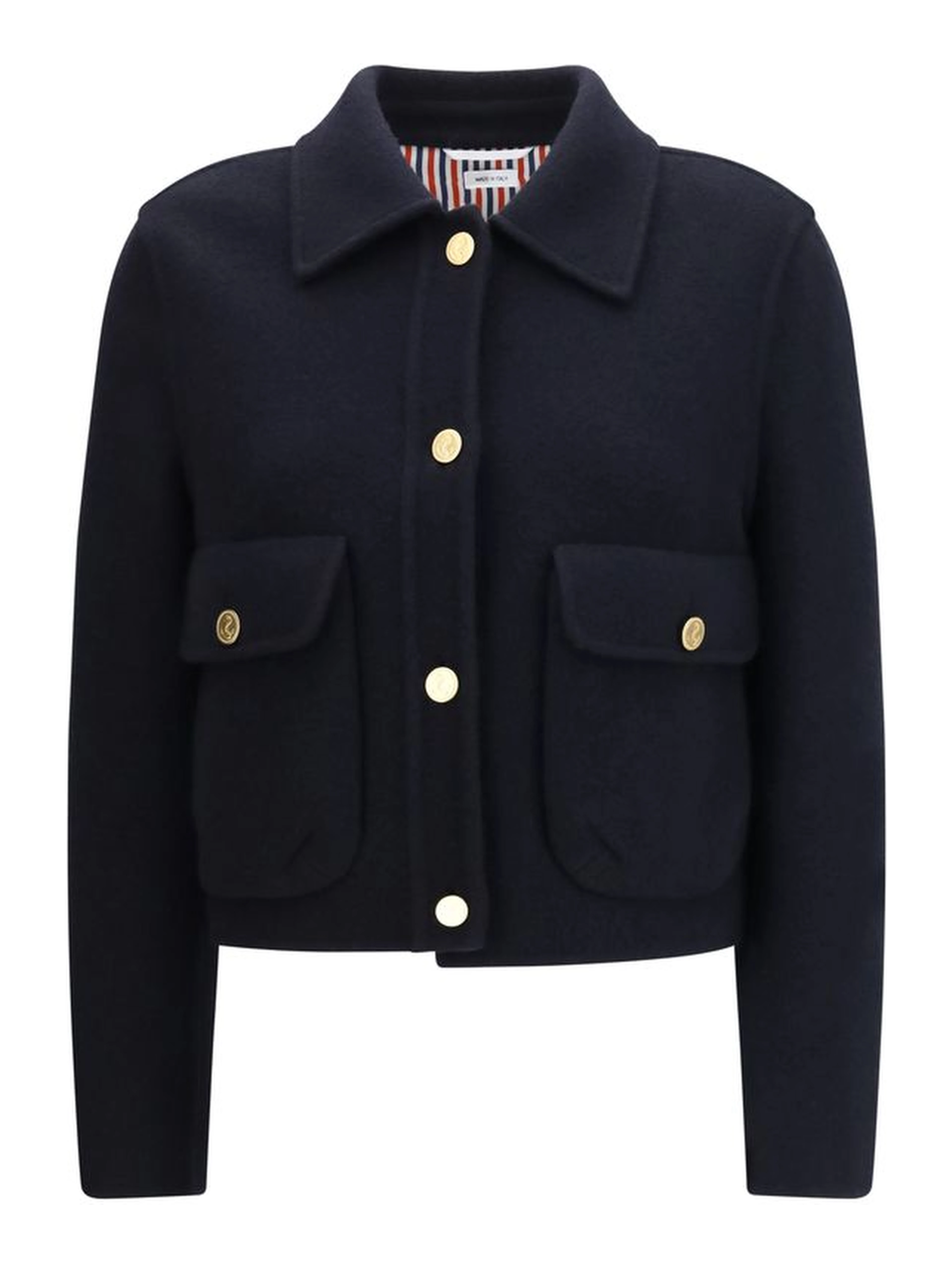 Blue Wool Oves Aries Full-Length Jacket