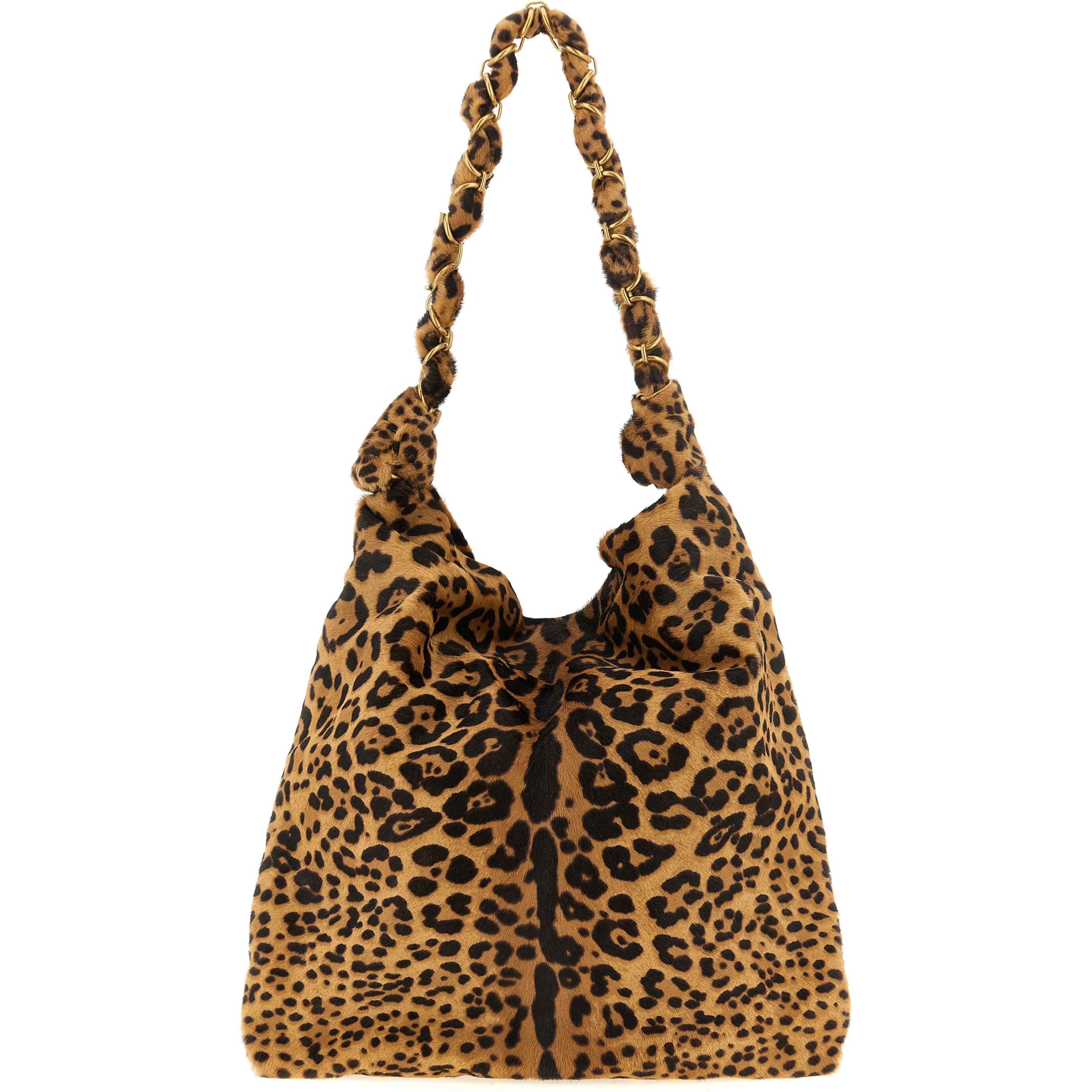 Brown Calfskin Shoulder Bag