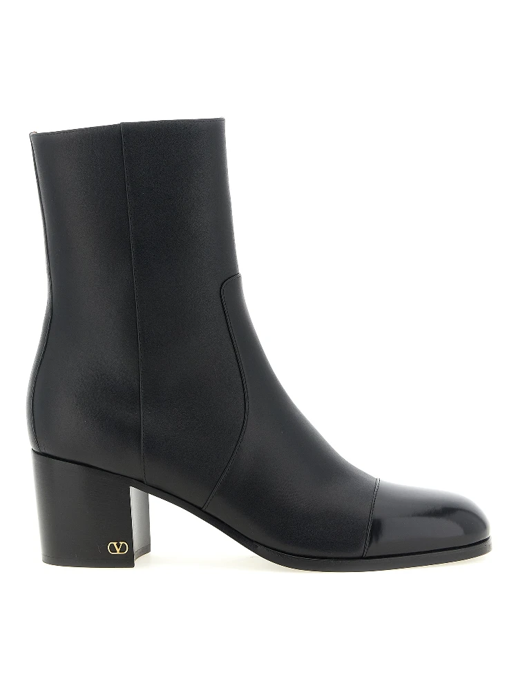 Black Calfskin Ankle Boots