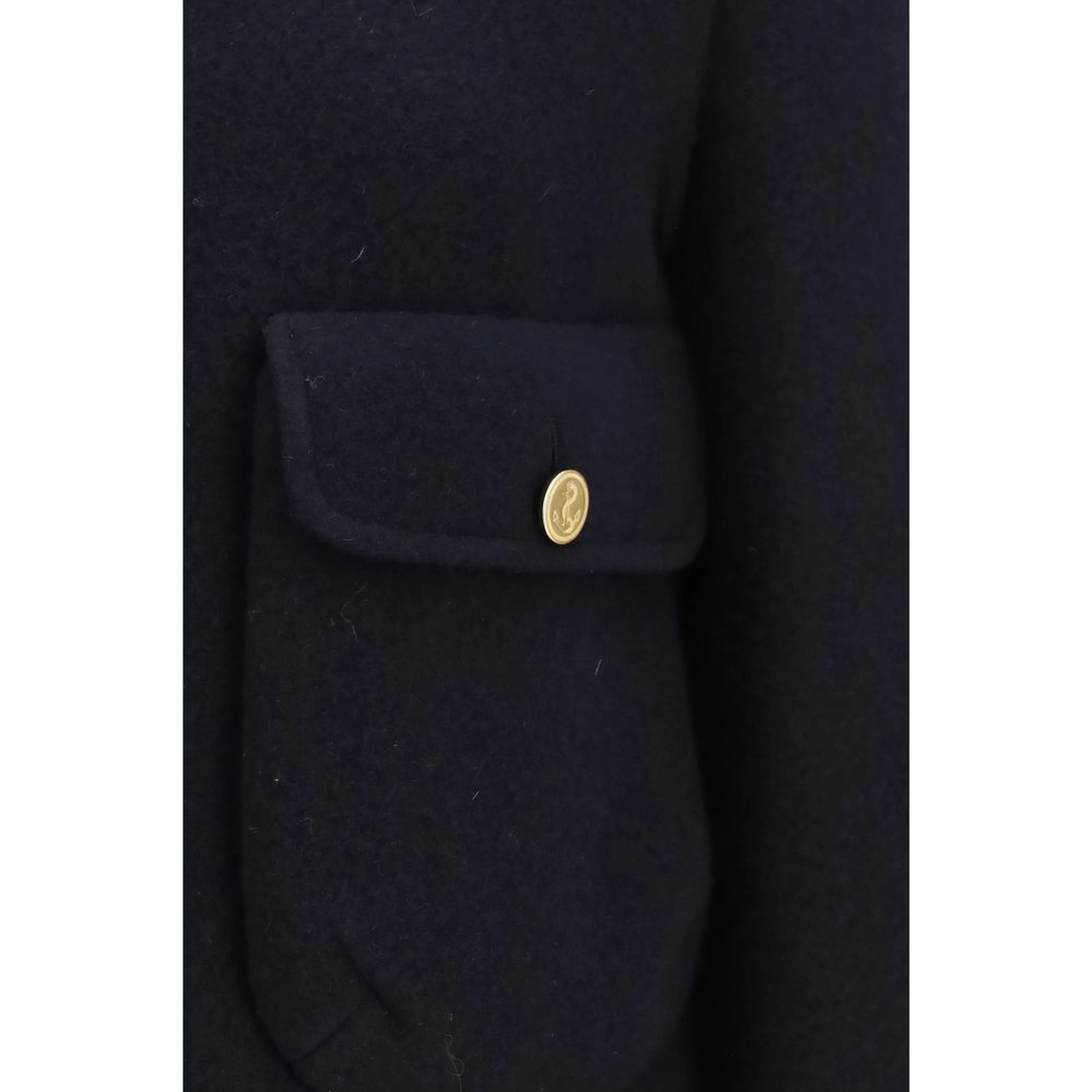 Blue Wool Oves Aries Full-Length Jacket