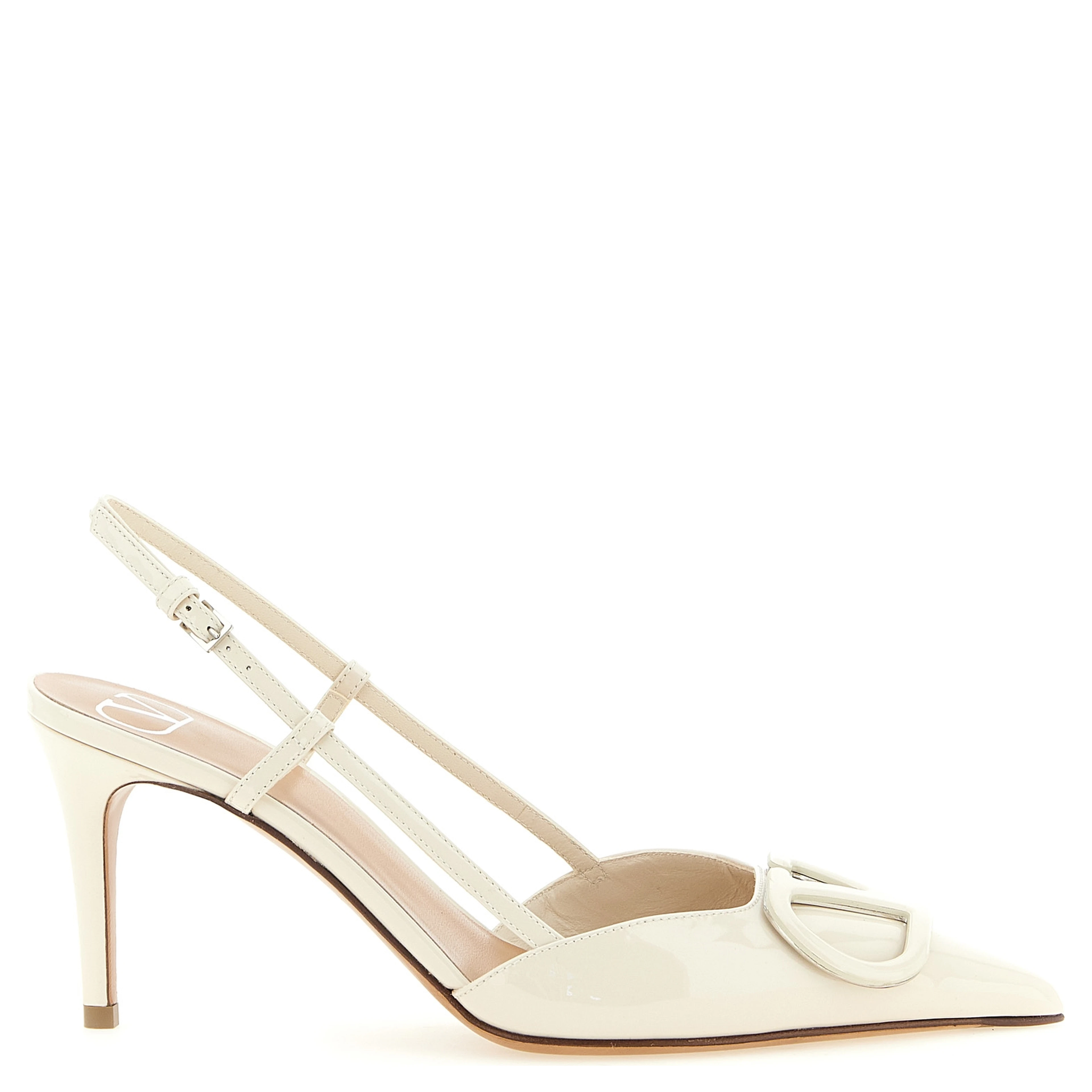 White Calfskin High Heel Pumps