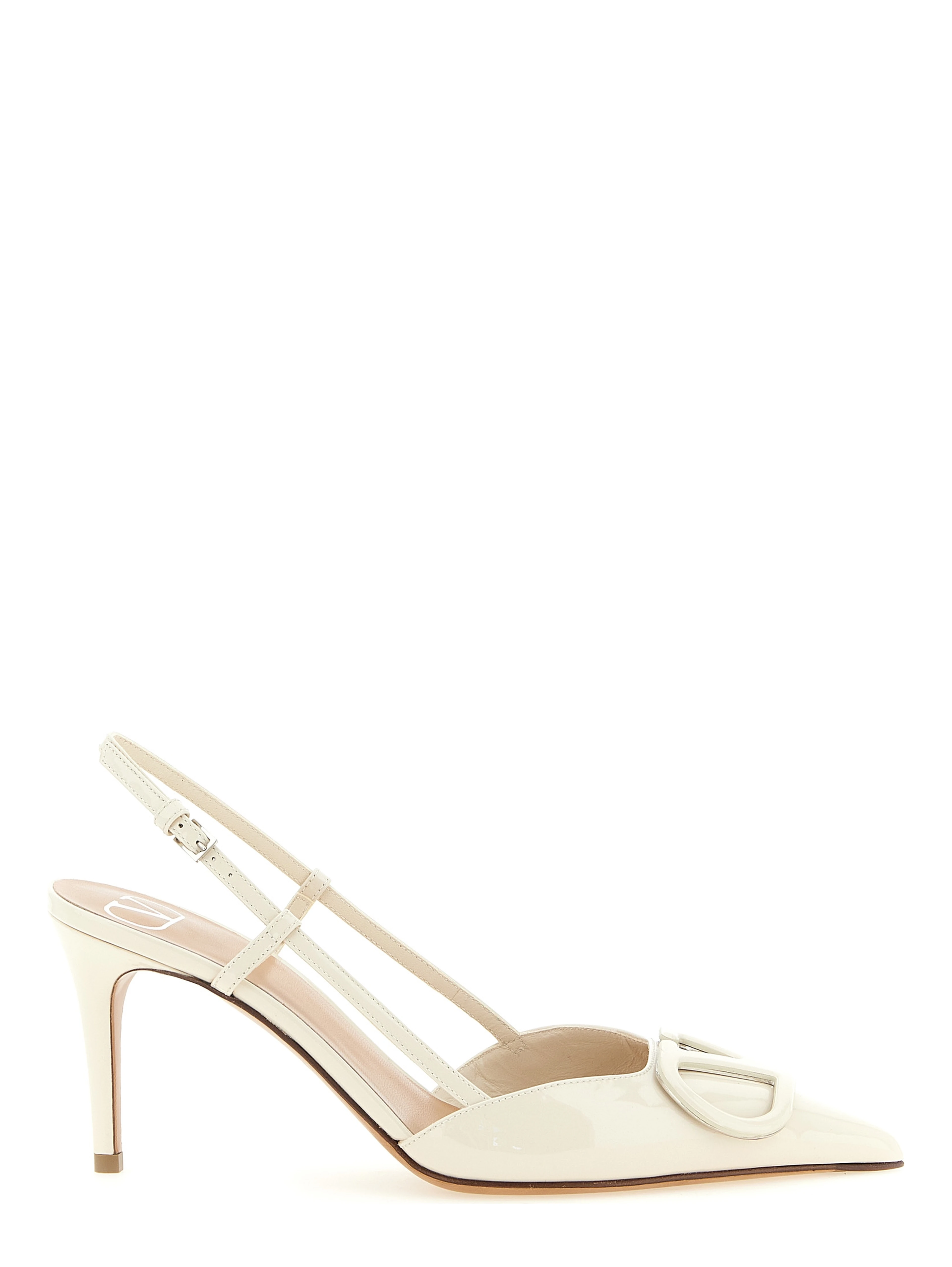 White Calfskin High Heel Pumps