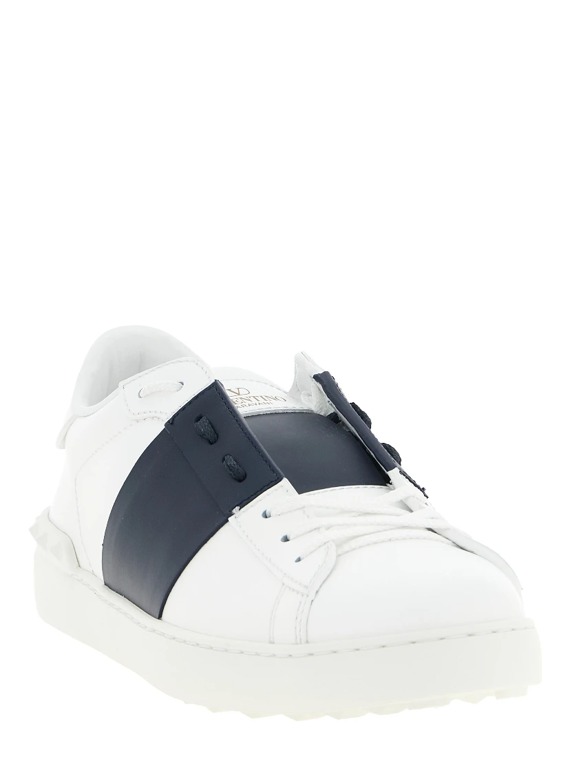 Blue Calfskin Low Top Sneakers