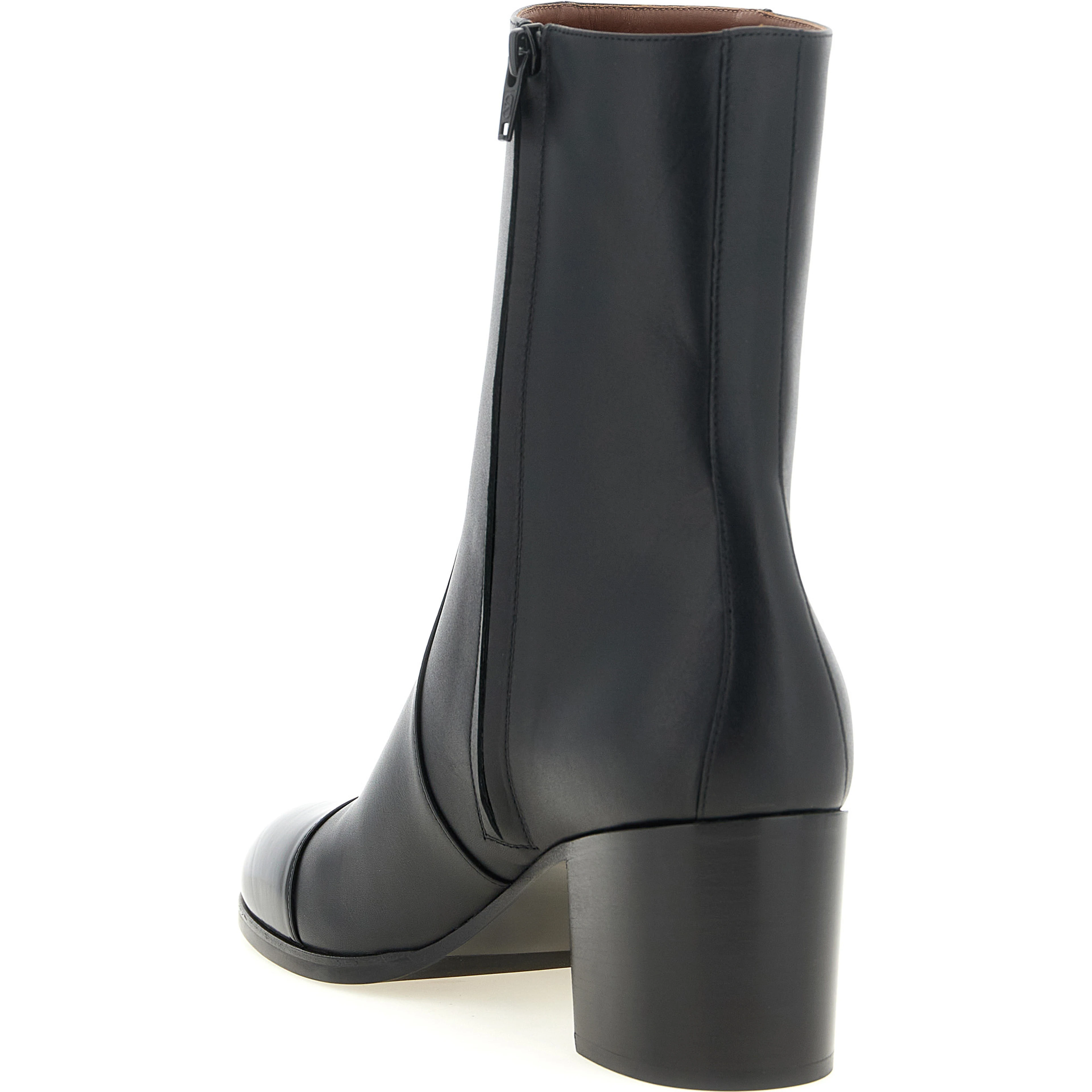 Black Calfskin Ankle Boots