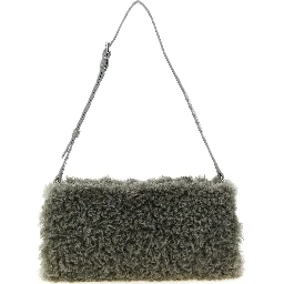 Gray Polyester Clutch Bag