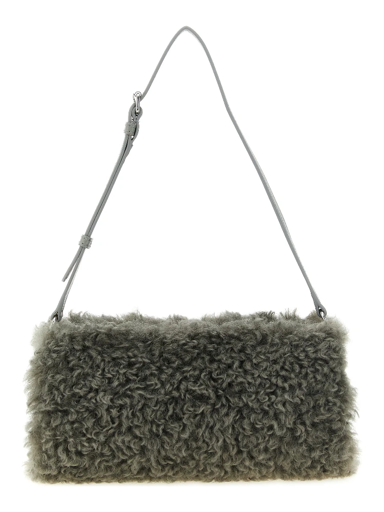 Gray Polyester Clutch Bag
