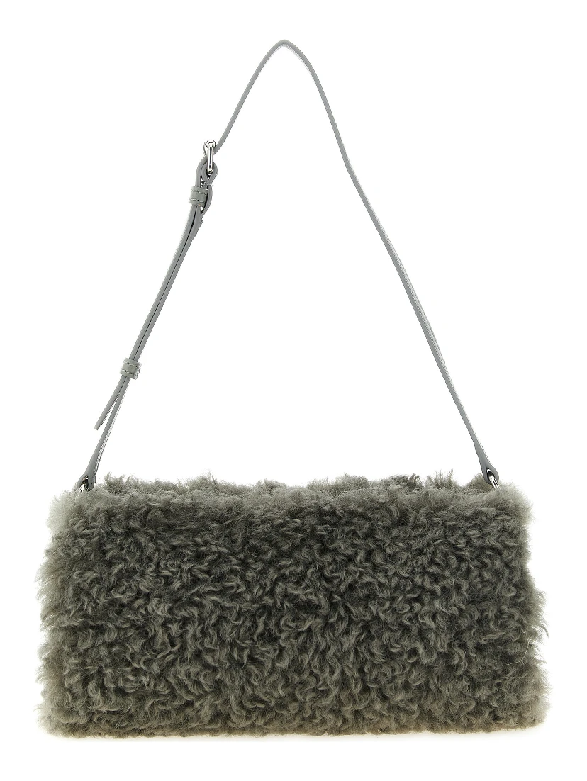 Gray Polyester Clutch Bag