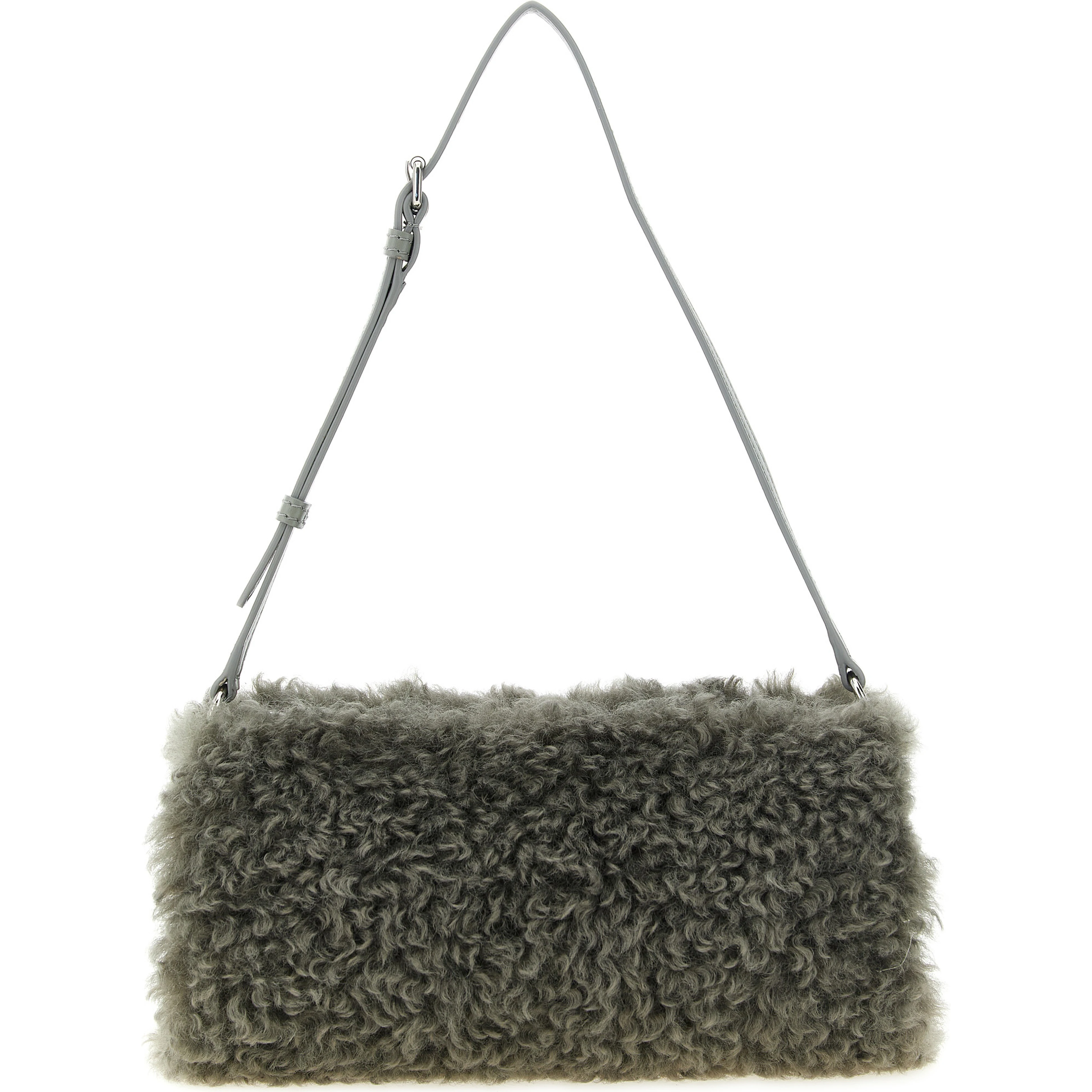 Gray Polyester Clutch Bag