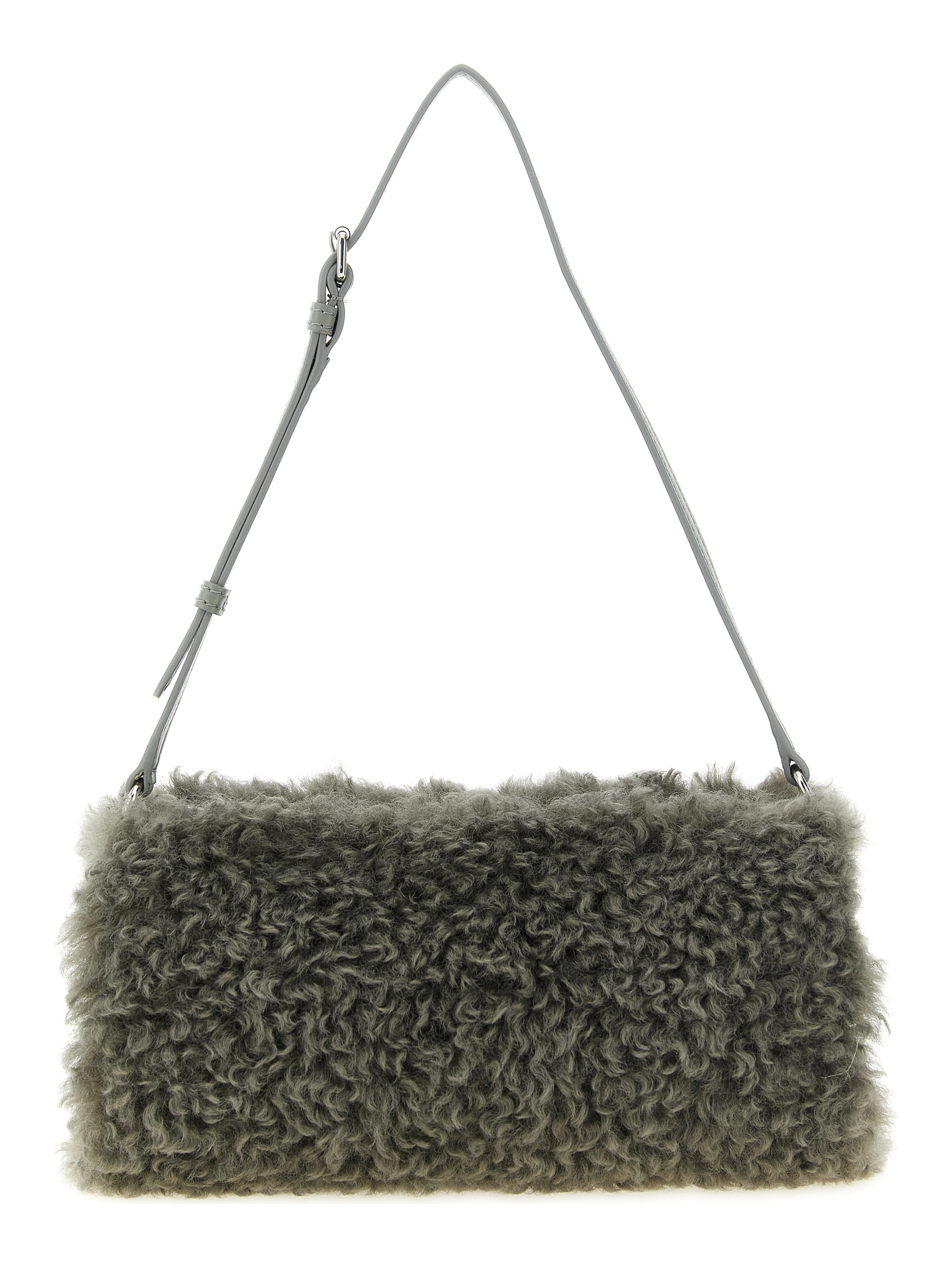 Gray Polyester Clutch Bag