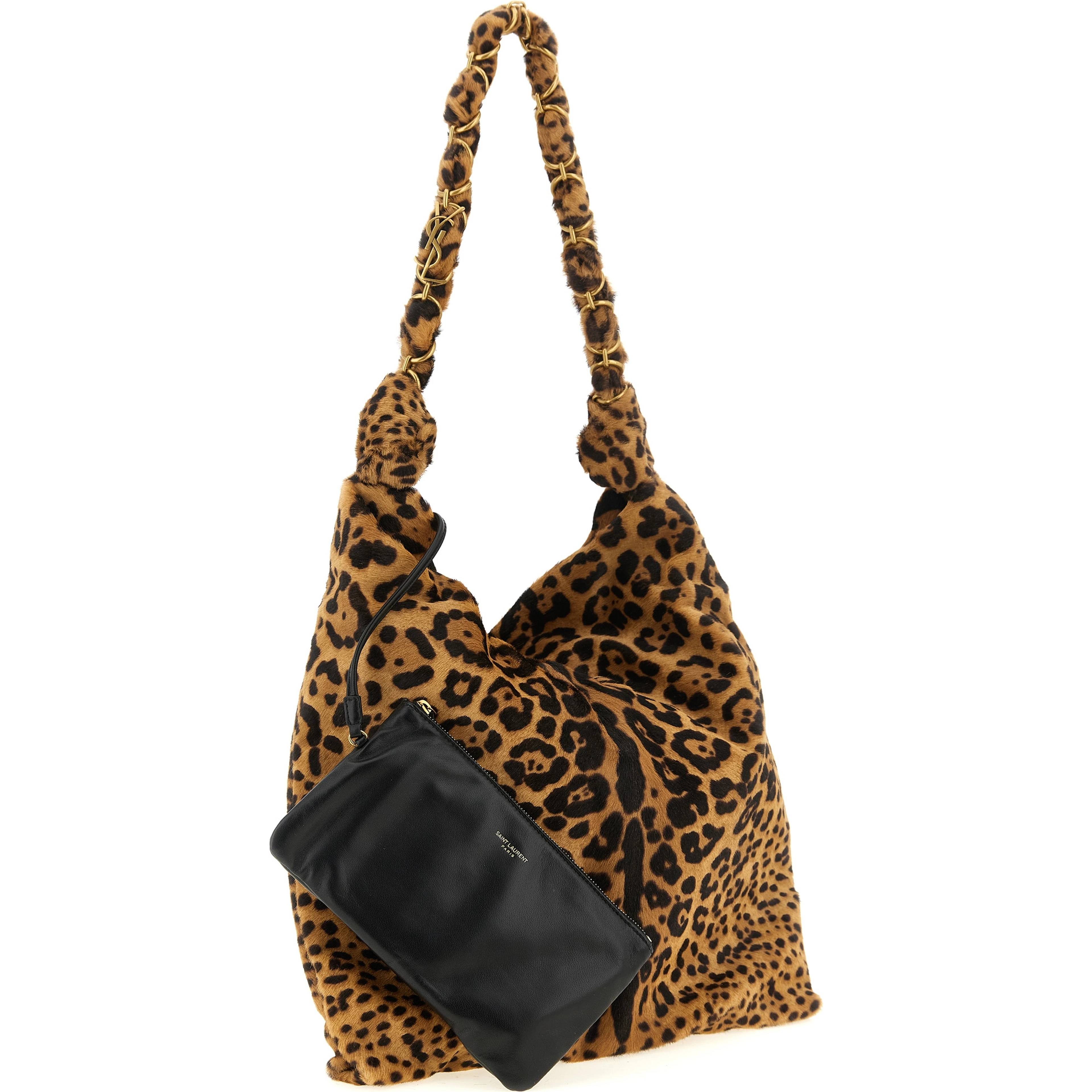 Brown Calfskin Shoulder Bag