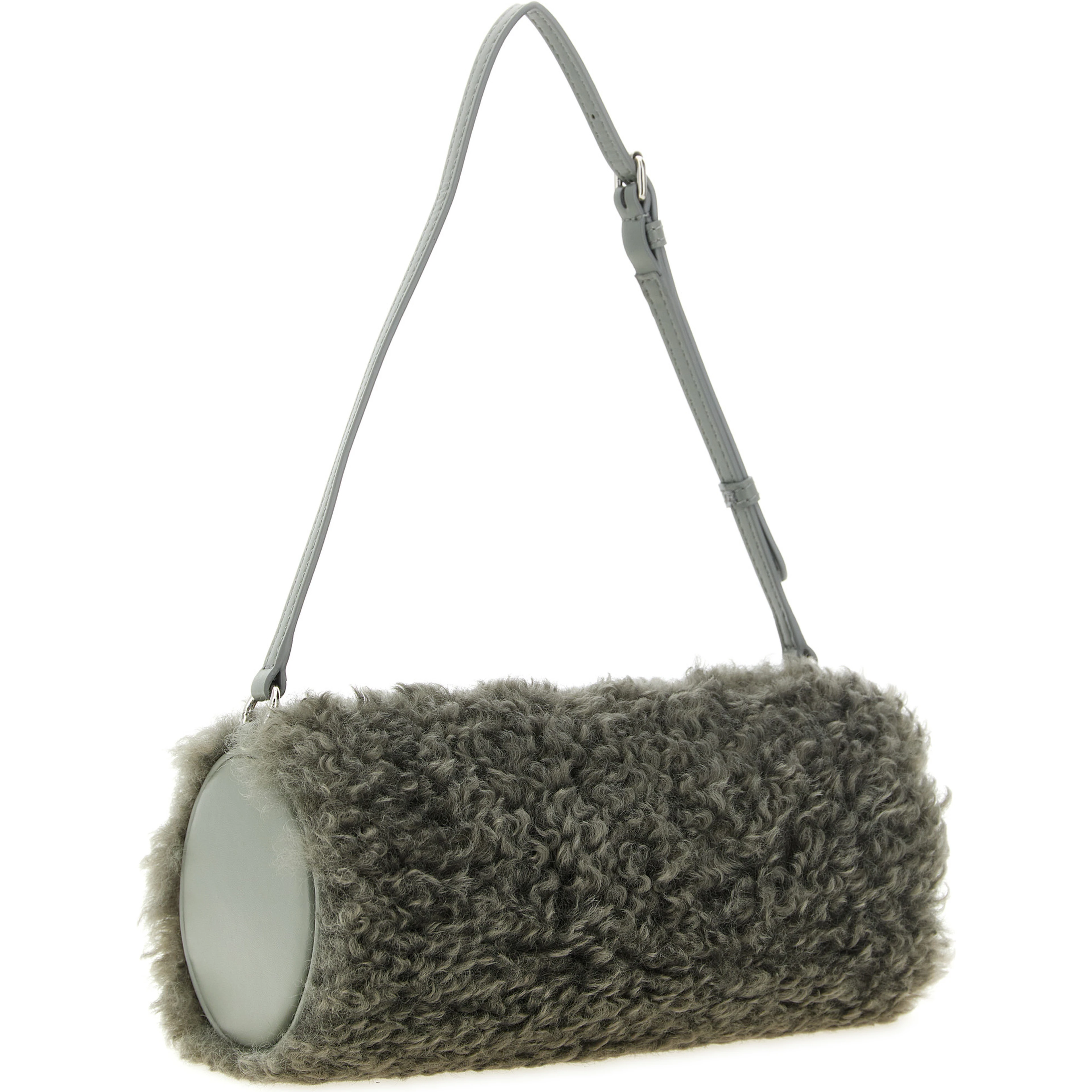 Gray Polyester Clutch Bag