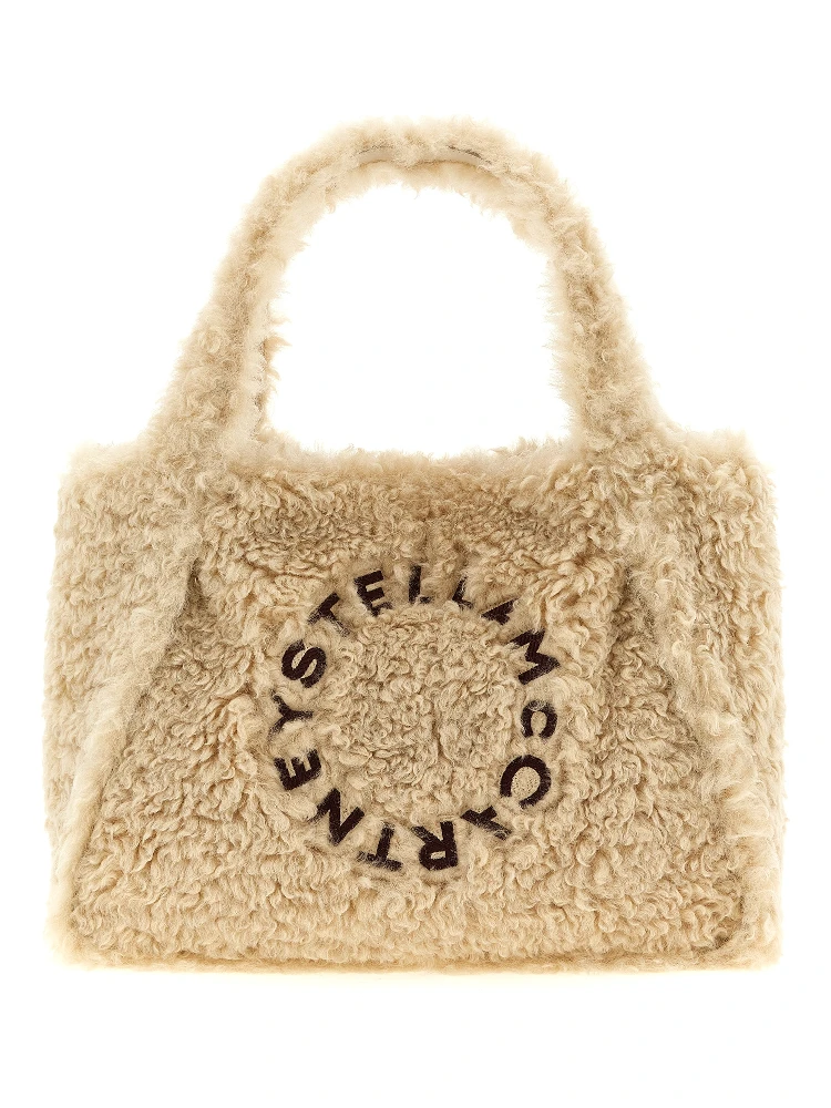 Beige Polyester Tote Bag