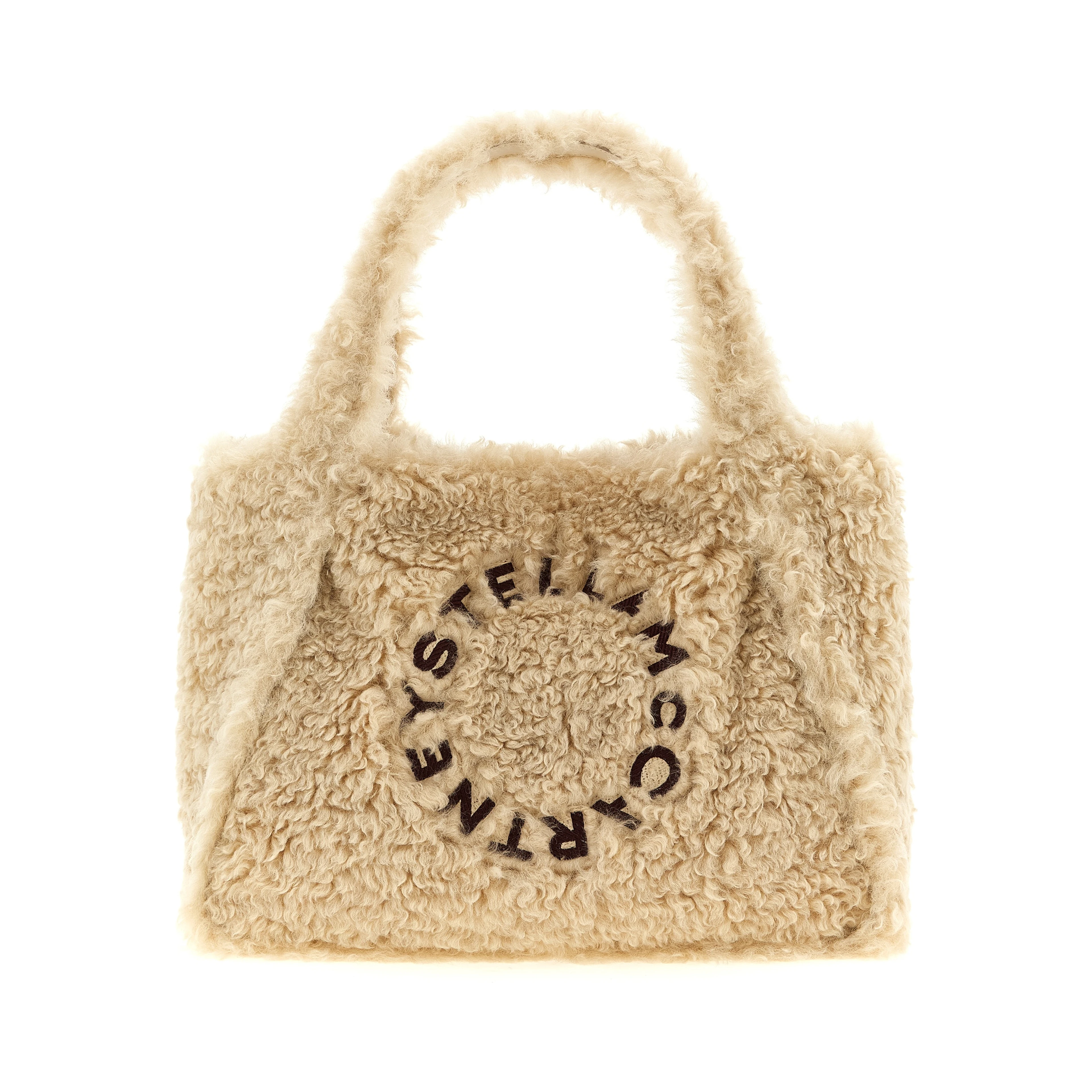 Beige Polyester Tote Bag