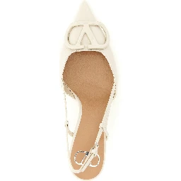 White Calfskin High Heel Pumps